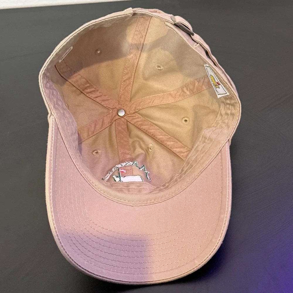 American Needle Masters 2018 Golf Tournament Hat Tan Khaki Cotton Adjustable Cap